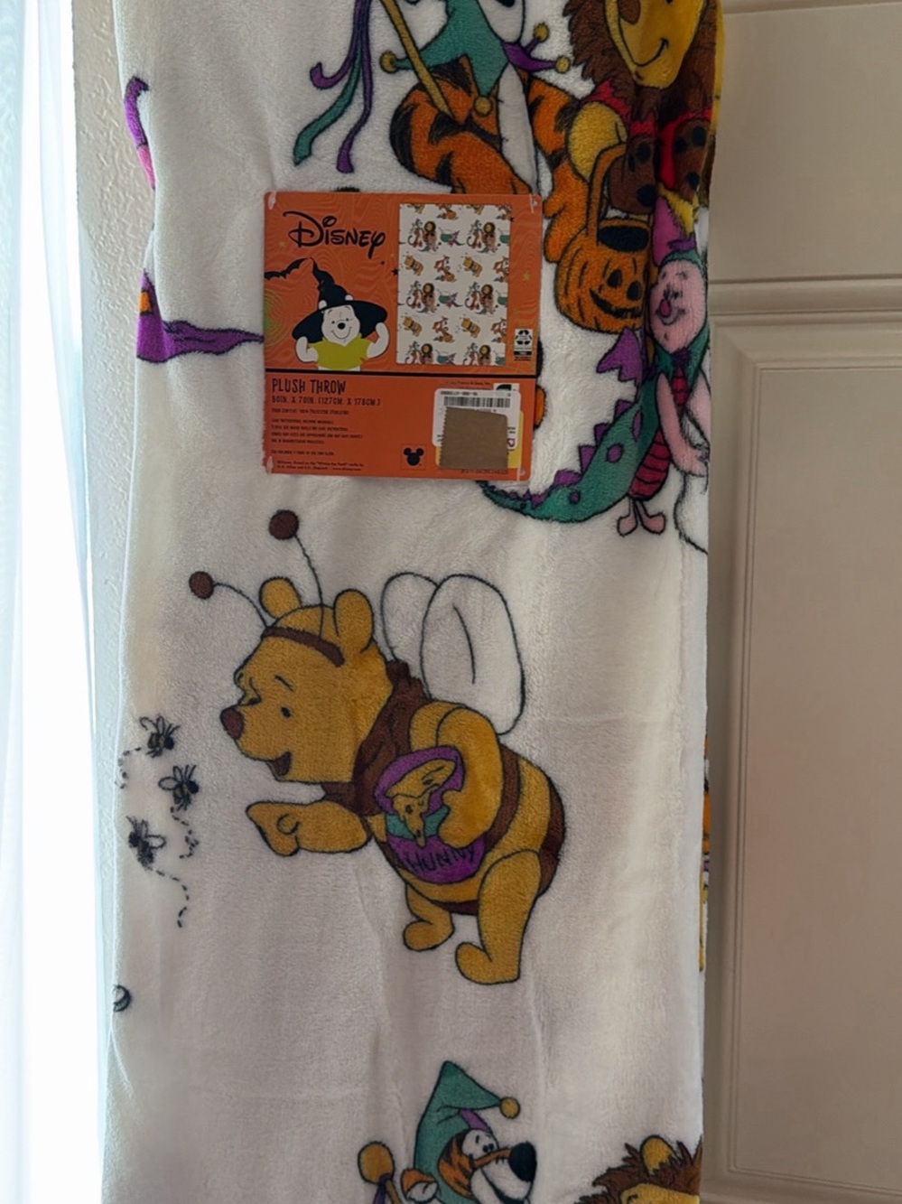 Disney Winnie the Pooh Halloween Plush Throw - Orange & Yellow